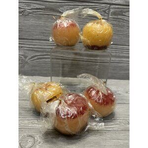 Peach Fruit Shaped Candles Lot of 5 New Old Stock 2,25” Realistic Unique